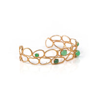 Baikalla Jewelry Gold Jade Bracelet Copy of Copy of Copy of Copy of Copy of 18k Rose Gold Oval Bracelet Bangle with Jade & Diamonds