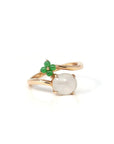 Custom Natural Ice Jade & Imperial Green Engagement Ring [Style JG702] 18k Rose Gold