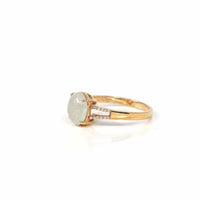 Baikalla Jewelry Jadeite Engagement Ring Copy of Copy of Baikalla™ 18k Rose Gold Natural Ice Jadeite Engagement Ring With Diamonds