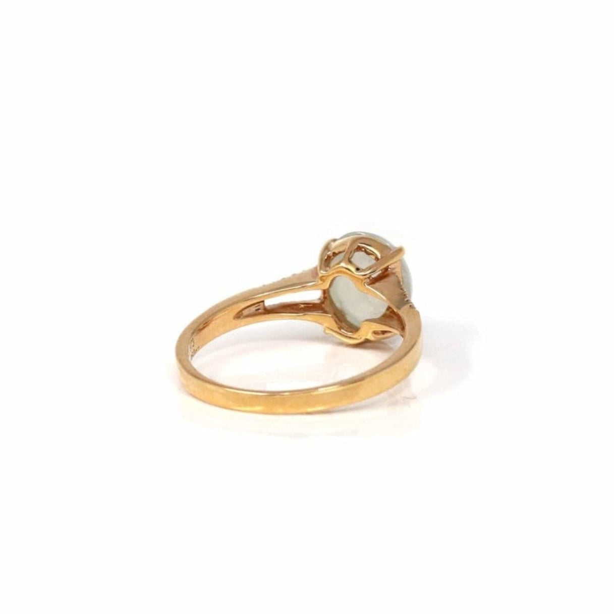 Baikalla Jewelry Jadeite Engagement Ring Copy of Copy of Baikalla™ 18k Rose Gold Natural Ice Jadeite Engagement Ring With Diamonds