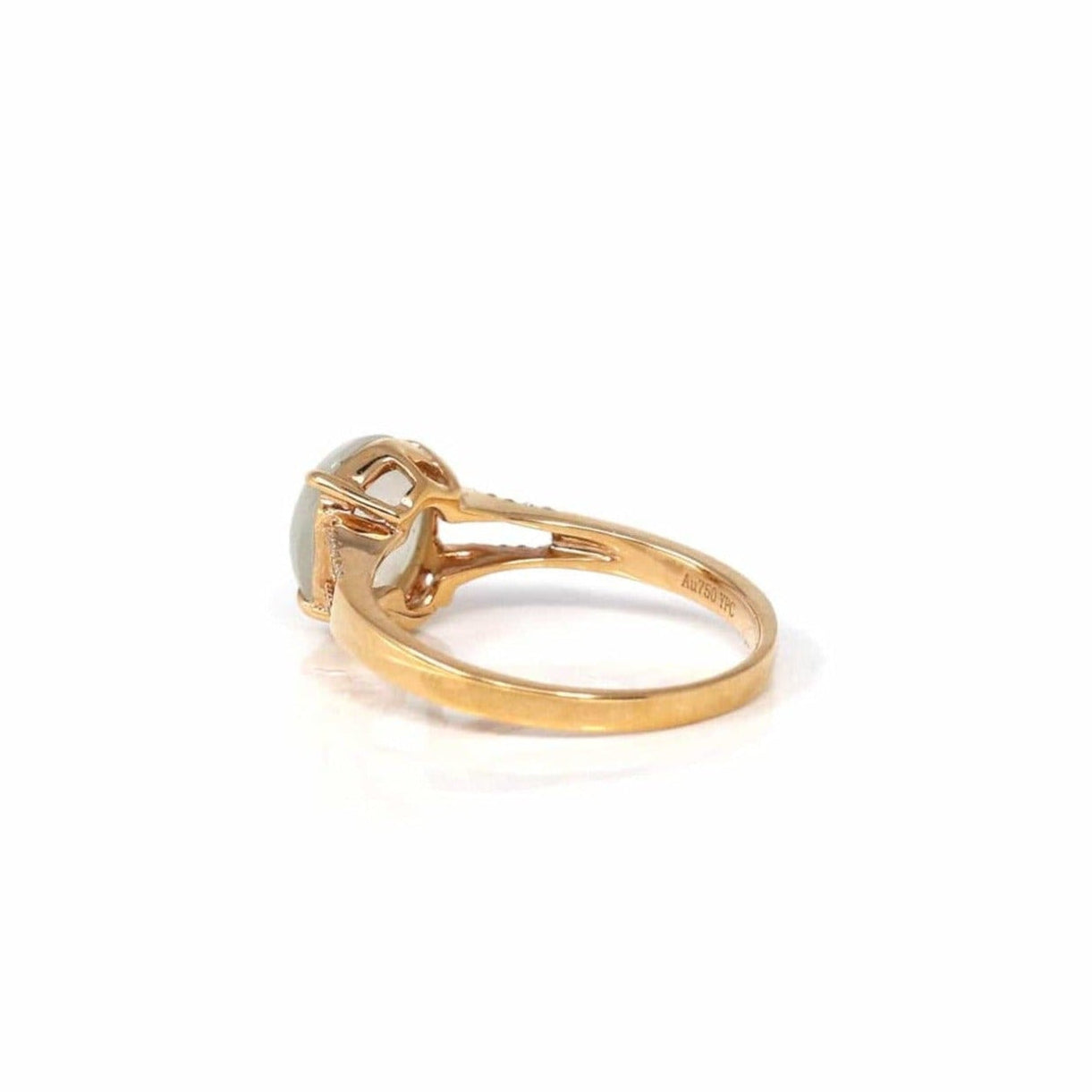 Baikalla Jewelry Jadeite Engagement Ring Copy of Copy of Baikalla™ 18k Rose Gold Natural Ice Jadeite Engagement Ring With Diamonds