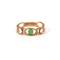 Baikalla Jewelry Jadeite Engagement Ring Copy of Baikalla™ "Melba" 18k Rose Gold Natural Imperial Jadeite Wedding Band