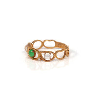 Baikalla Jewelry Jadeite Engagement Ring Copy of Baikalla™ "Melba" 18k Rose Gold Natural Imperial Jadeite Wedding Band