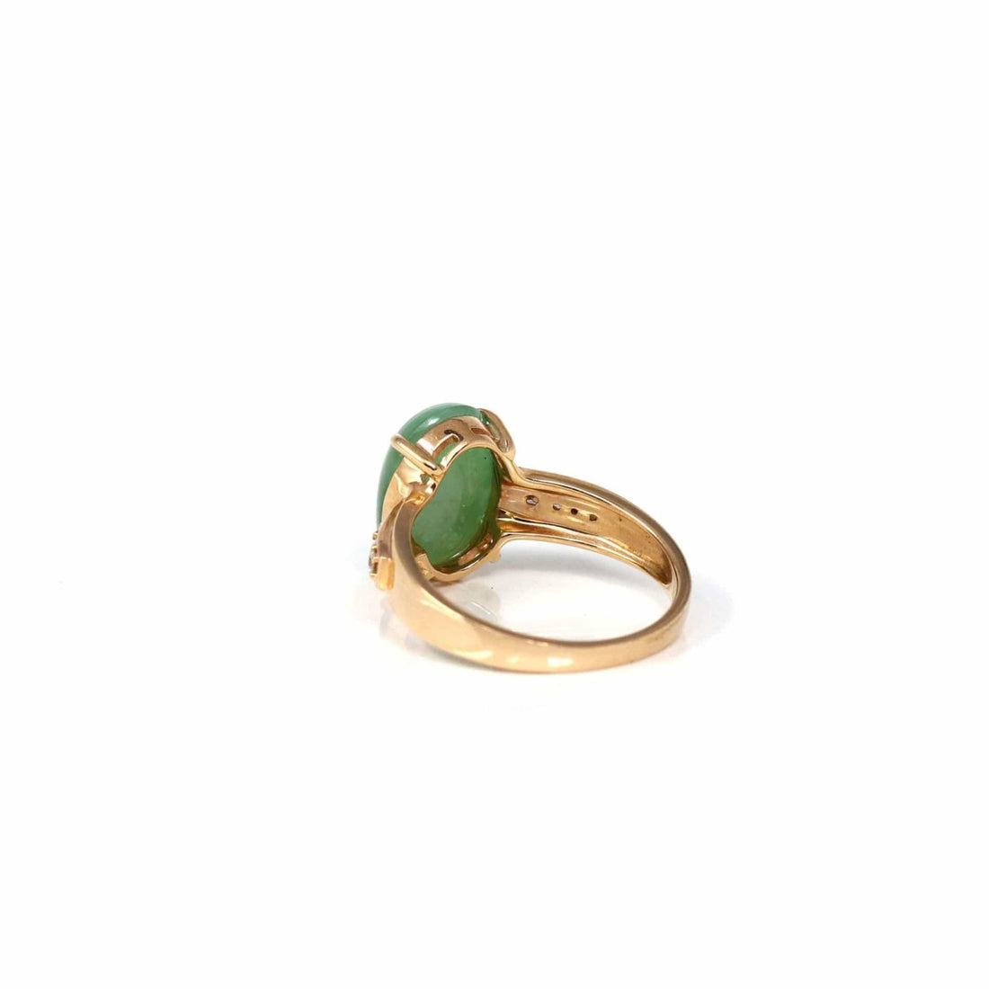 Baikalla Jewelry Jadeite Engagement Ring Copy of Baikalla18k Rose Gold Natural Imperial Green Oval Jadeite Jade Engagement Ring With Diamonds