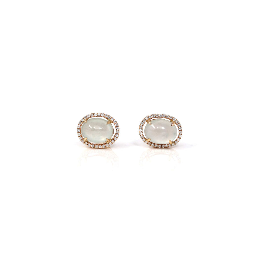 Baikalla Jewelry Gold Jade Earrings Copy of Copy of Copy of Copy of Copy of 18K Rose Gold Ice Jadeite Jade Stud Earrings