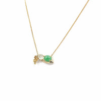 Baikalla Jewelry Gold Jadeite Necklace Copy of 18k Yellow Gold Jadeite Jade Ginkgo Leaf Pendant Necklace with Diamond