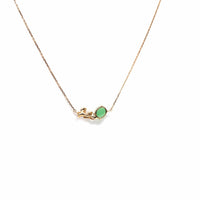 Baikalla Jewelry Gold Jadeite Necklace Copy of Copy of Copy of 18k Rose Gold Jadeite Jade Diamond Pendant Necklace Ginkgo Leaf