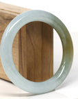 Natural Burmese Green-ish Yellow Jadeite Jade Traditional Bangle Bracelet (56.6mm) 