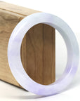 Baikalla "Half Round" White-Lavender Jadeite Jade Bangle (56.5mm) 