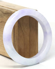 Baikalla "Half Round" White-Lavender Jadeite Jade Bangle (56.5mm) 
