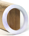 Baikalla "Half Round" White-Lavender Jadeite Jade Bangle (56.5mm) 