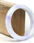 Baikalla "Half Round" White-Lavender Natural Jadeite Jade Bangle (59.6mm) 