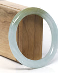 Natural Burmese Icy Green-ish Yellow Jadeite Jade Traditional Bangle Bracelet (58 mm) 