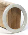 "Classic Round" Ice Jadeite Jade Bangle (58.1mm) 