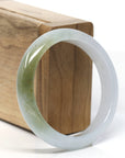 Baikalla "Half Round" High-End Icy Jadeite Jade Bangle Bracelet (55.7mm) 