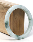 Baikalla Classic Real Blue-green Jade Jadeite Bangle Bracelet (59.7mm)