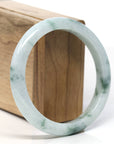 Baikalla Classic Real Blue-green Jade Jadeite Bangle Bracelet (59.7mm)
