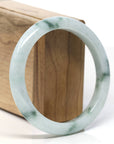 Baikalla Classic Real Blue-green Jade Jadeite Bangle Bracelet (59.7mm)