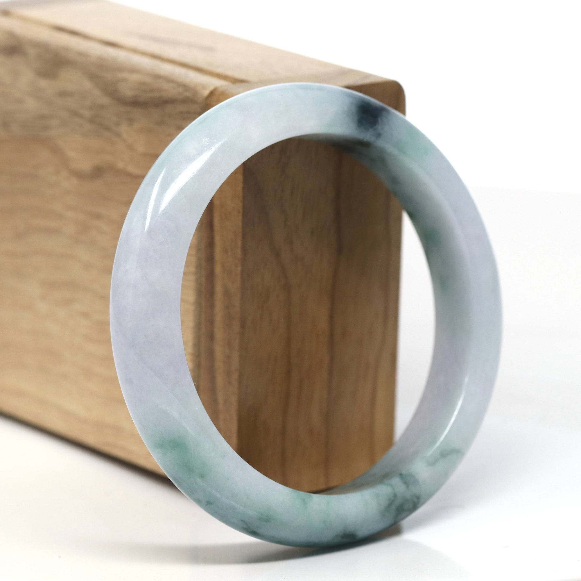 Baikalla Classic Blue-green Jade Jadeite Bangle Bracelet (56.6 mm )