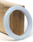 Baikalla Lavender & Blue-Green "Half-Round" Jadeite Jade Bangle Bracelet (56mm) 
