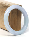 Baikalla Lavender & Blue-Green "Half-Round" Jadeite Jade Bangle Bracelet (56mm) 