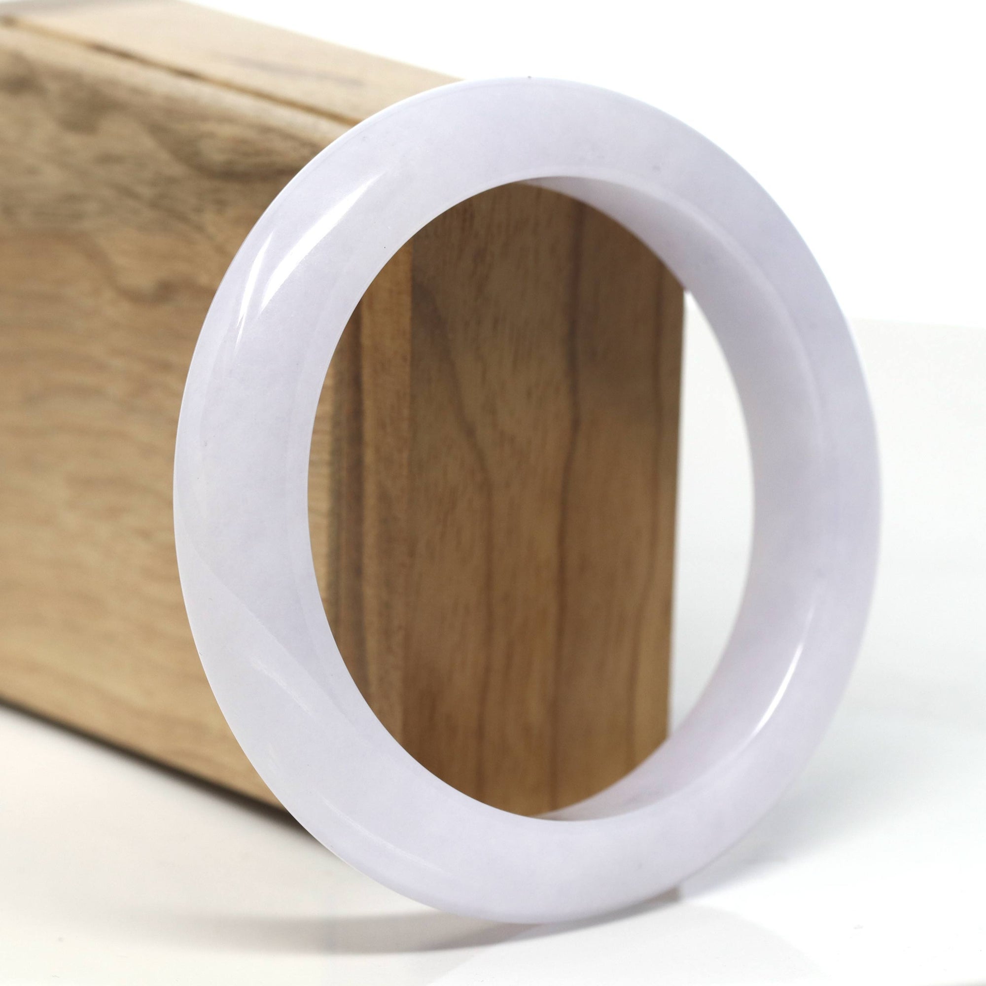 Baikalla Light Lavender Jadeite Jade Bangle Bracelet (59.5mm) 