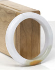 Baikalla Natural Multi-Color "Fu Lu Shou" Jadeite Jade "Square Cut" Bangle Bracelet (55mm) 