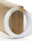 Baikalla Natural Multi-Color "Fu Lu Shou" Jadeite Jade "Square Cut" Bangle Bracelet (55mm) 