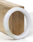 Baikalla Natural Multi-Color "Fu Lu Shou" Jadeite Jade "Square Cut" Bangle Bracelet (55mm) 