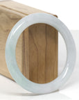 Baikalla Natural Light Green Jadeite Jade "Traditional Round" Bangle Bracelet (56.5mm) 