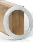 Baikalla Natural Light Green Jadeite Jade "Traditional Round" Bangle Bracelet (56.5mm) 