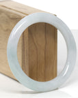 Baikalla Natural Light Green Jadeite Jade "Traditional Round" Bangle Bracelet (56.5mm) 