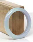 Baikalla Natural Light Lavender & Green Jadeite Jade "Half Round" Bangle Bracelet (54.1mm) 