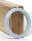 Baikalla Natural Light Lavender & Green Jadeite Jade "Half Round" Bangle Bracelet (54.1mm) 