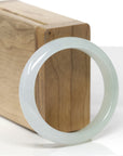 Baikalla Natural Icy Light Green Jadeite Jade Oval Bangle (54.8mm) 