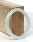 Baikalla Natural Icy Light Green Jadeite Jade Oval Bangle (54.8mm) 