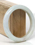 Baikalla Natural Light Green & Sajin (Golden Dust) Jadeite Jade "Half Round" Bangle Bracelet (59.7mm) 