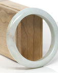 Baikalla Natural Light Green & Sajin (Golden Dust) Jadeite Jade "Half Round" Bangle Bracelet (59.7mm) 
