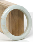 Baikalla Natural Light Green & Sajin (Golden Dust) Jadeite Jade "Half Round" Bangle Bracelet (59.7mm) 