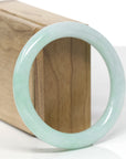 Baikalla Natural Apple-Green Jadeite Jade "Traditional Round" Bangle Bracelet (56.4mm) 