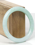 Baikalla Natural Apple-Green Jadeite Jade "Traditional Round" Bangle Bracelet (56.4mm) 