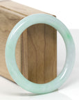 Baikalla Natural Apple-Green Jadeite Jade "Traditional Round" Bangle Bracelet (56.4mm) 