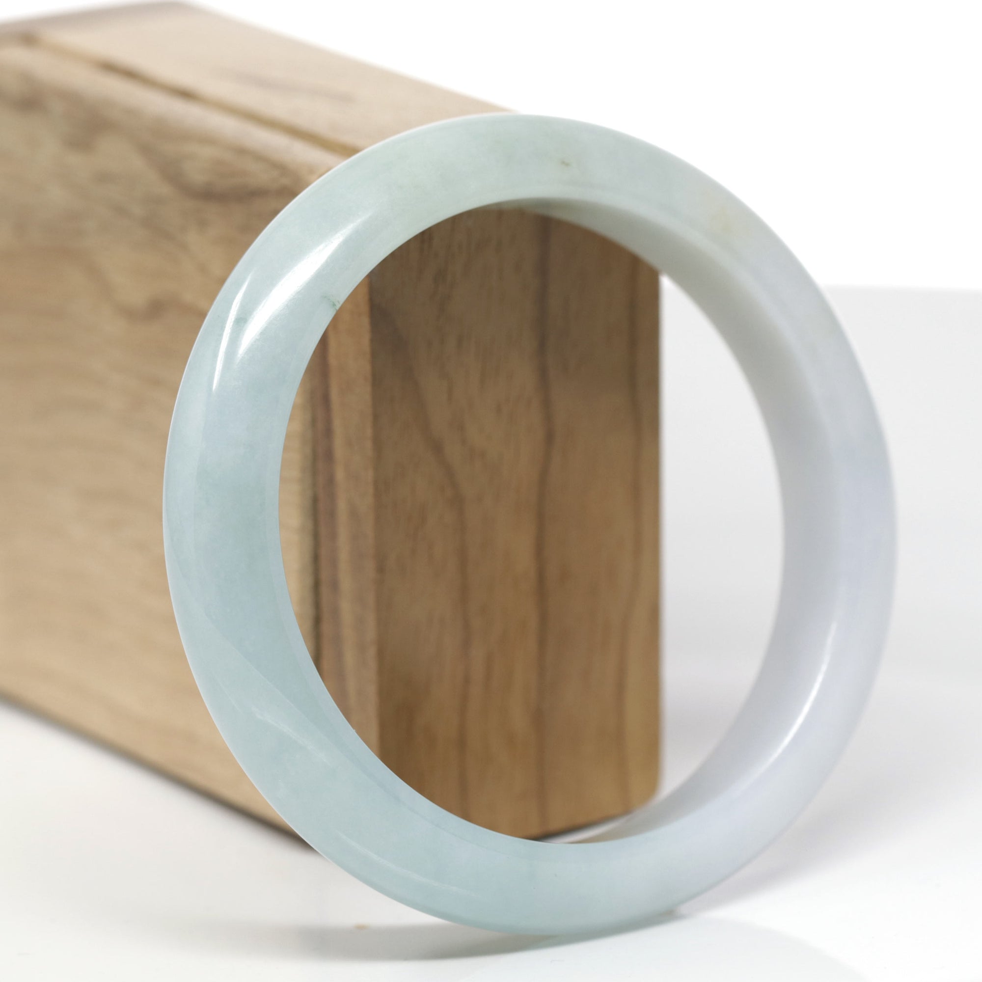 Baikalla Natural Light Blue-Green &amp; Sajin (Golden Dust) Jadeite Jade "Half Round" Bangle Bracelet (60.4mm) 