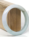 Baikalla Natural Light Blue-Green & Sajin (Golden Dust) Jadeite Jade "Half Round" Bangle Bracelet (60.4mm) 