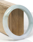 Baikalla Natural Light Blue-Green & Sajin (Golden Dust) Jadeite Jade "Half Round" Bangle Bracelet (60.4mm) 