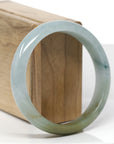 Baikalla Natural Blue-Green & Rich Yellow-Green Patch Jadeite Jade "Half Round" Bangle Bracelet (59.3mm) 