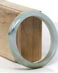 Baikalla Natural Blue-Green & Rich Yellow-Green Patch Jadeite Jade "Half Round" Bangle Bracelet (59.3mm) 