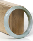 Baikalla Natural Blue-Green & Rich Yellow-Green Patch Jadeite Jade "Half Round" Bangle Bracelet (59.3mm) 