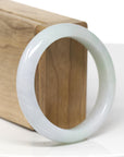 Baikalla Natural Icy Light Green & Lavender Jadeite Jade "Half Round" Bangle Bracelet (55.2mm) 