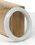 Baikalla Natural Icy Light Green & Lavender Jadeite Jade "Half Round" Bangle Bracelet (55.2mm) 